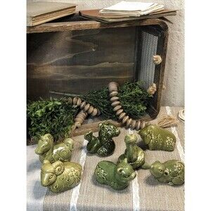 Chinese  Ceramic Zodiac Animals Lot Snake, Dragon, Bull, Mouse, Pig, Ram, Horse